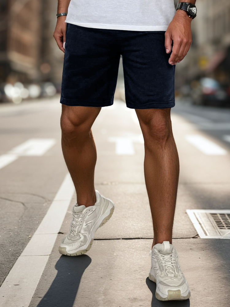 Pánské tmavě modré teplákové kraťasy s elastickým pasem SX2479 Veľkosť: 2XL