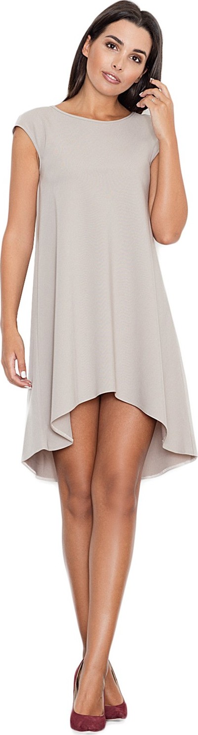 Béžové asymetrické šaty M450 Veľkosť: XL