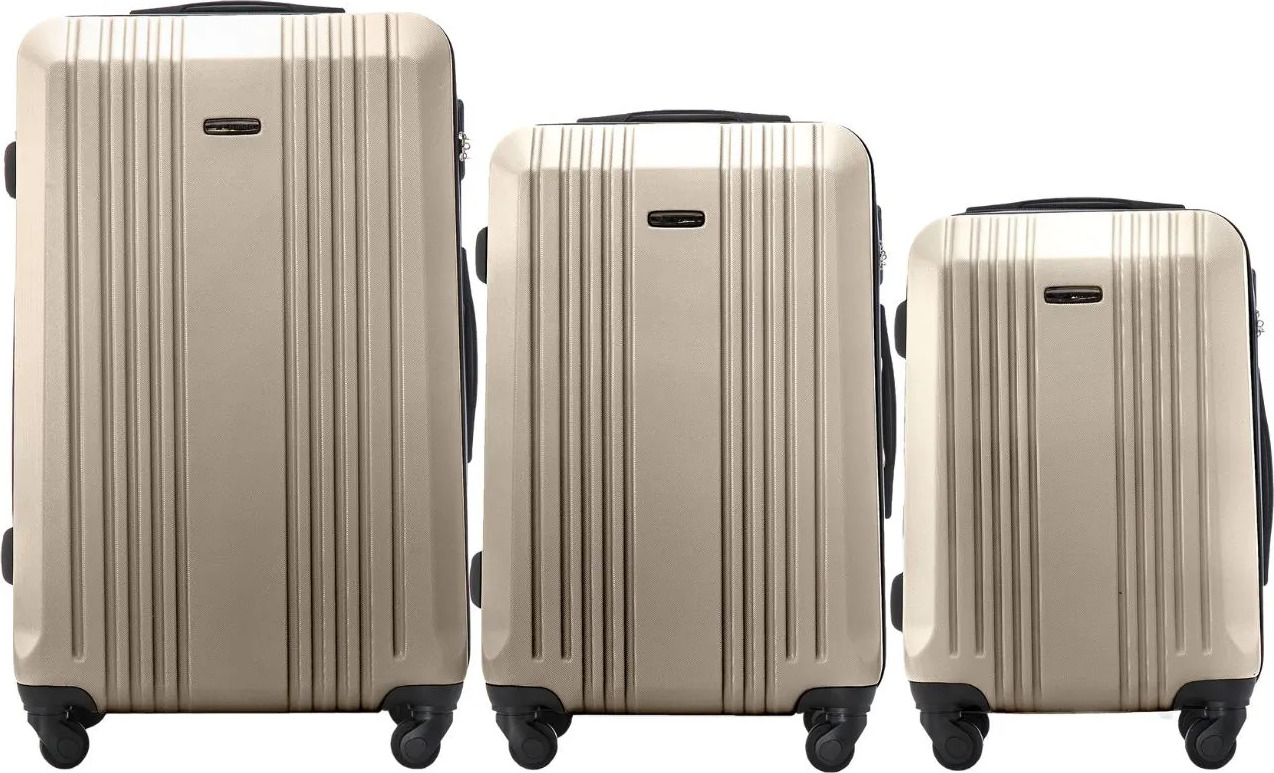 Champagne sada cestovných kufrov KESTRAL KST01,Wings, Champagne Veľkosť: Sada kufrov