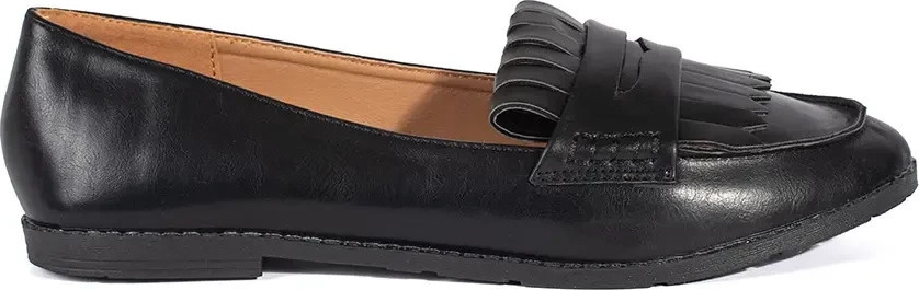 Černé dámské mokasíny zdobené třásněmi MB188-33B Veľkosť: 36