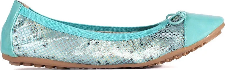 Modré dámské baleríny s hadím vzorem a mašličkou A908-12L.BL Veľkosť: 37
