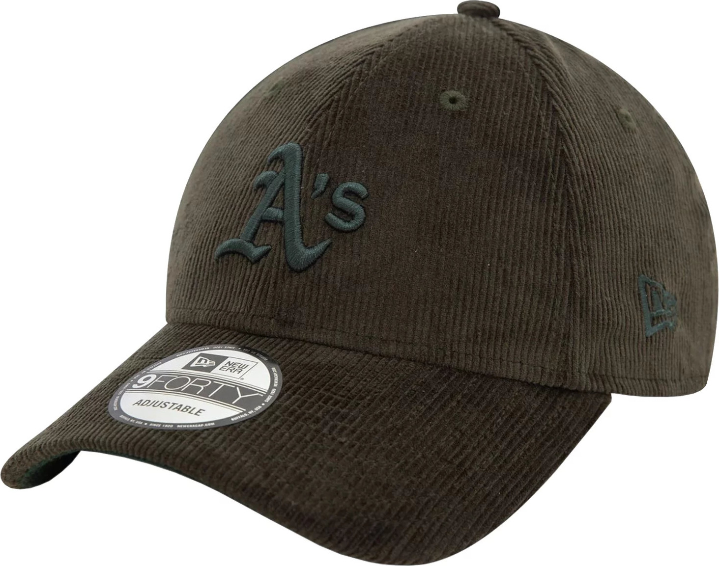 Tmavě zelená kšiltovka New Era 9FORTY Oakland Athletics MLB Cord Cap 60580821 Veľkosť: ONE SIZE