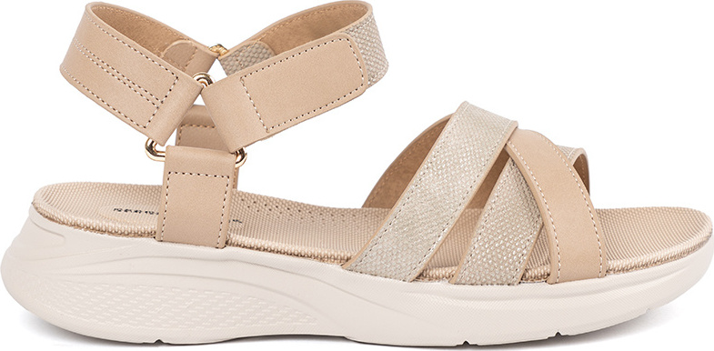 Dámské světle béžové sandály na bílé platformě SK066H-BE Veľkosť: 36