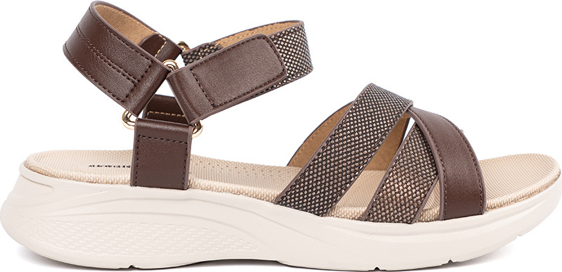 Dámské hnědé sandály na bílé platformě SK066H-BR Veľkosť: 36