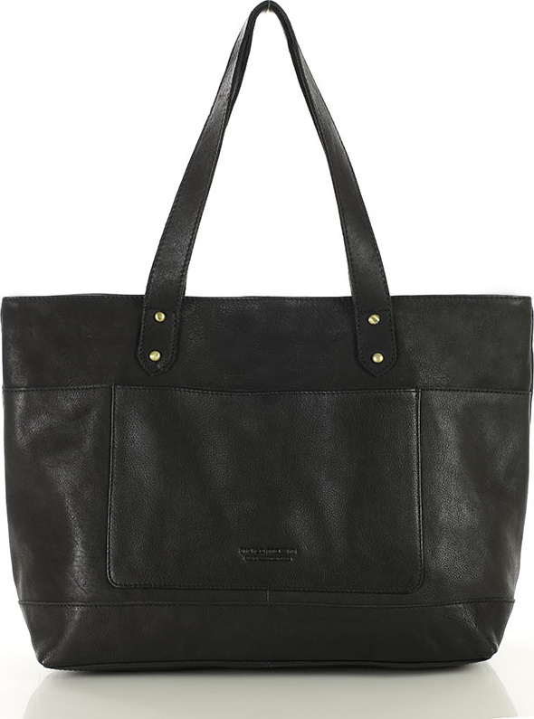 MARCO MAZZINI Černá dámská kožená shopper kabelka s přihrádkami (vs122a) Veľkosť: ONE SIZE