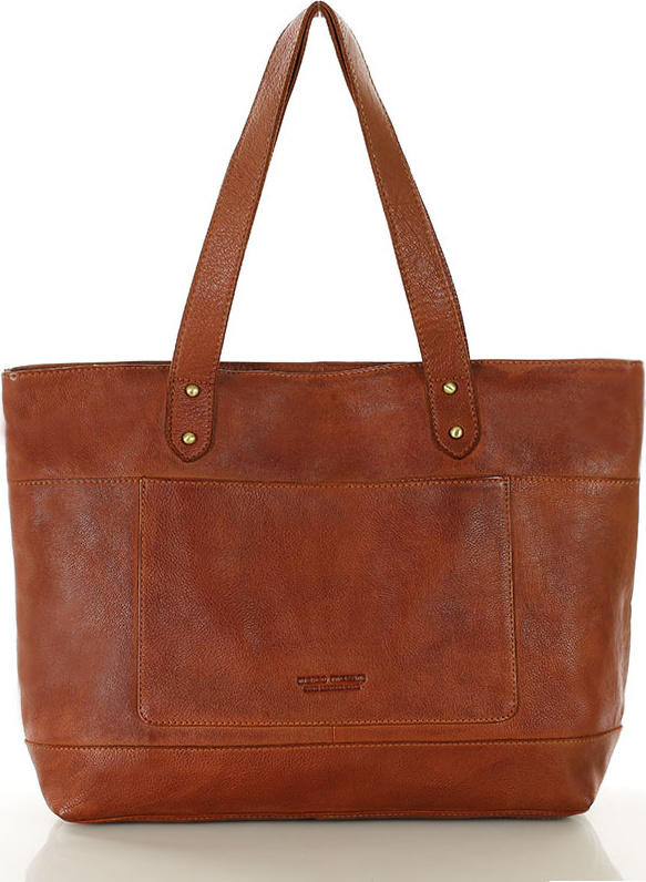 MARCO MAZZINI Hnědá dámská kožená shopper kabelka s přihrádkami (vs122b) Veľkosť: ONE SIZE