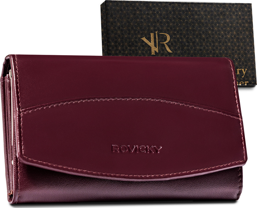 Rovicky Tmavofialová stredná dámska peňaženka V163 R-RD-36-GCL Plum Veľkosť: ONE SIZE