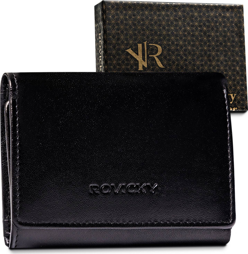 Rovicky čierna hladká malá peňaženka V305 R-RD-33-GCL Veľkosť: ONE SIZE