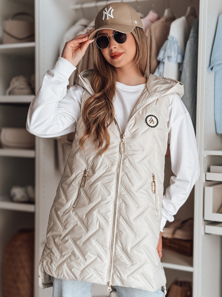 Dámska svetlosivá hrejivá vesta s prešívaním GRANDI TY4884 Veľkosť: 2XL