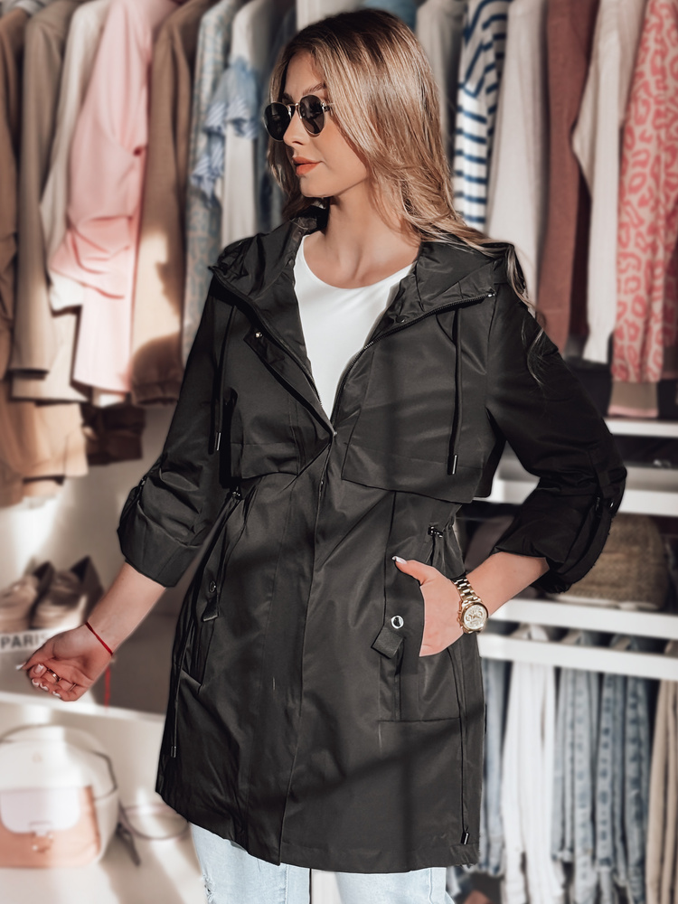 Čierna dámska prechodná parka MODOVIA TY4812 Veľkosť: 2XL