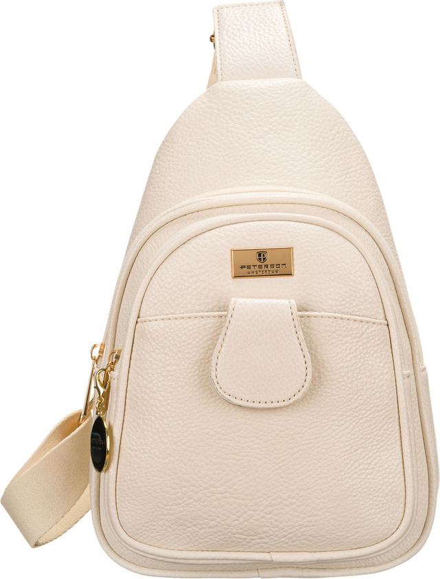 Peterson Smetanová dámská crossbody kabelka s širokým látkovým popruhem PTN SSY-1-F19 Veľkosť: ONE SIZE