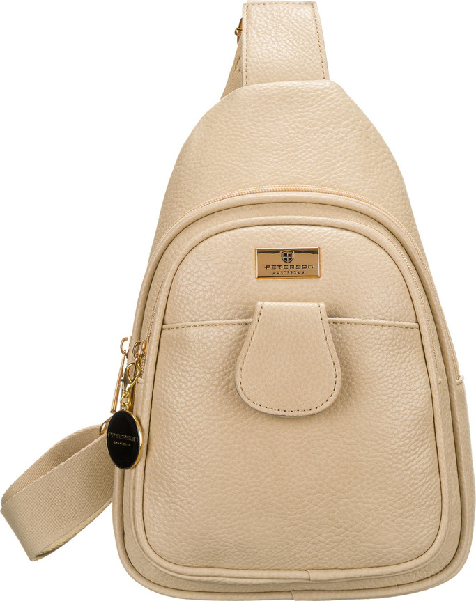 Peterson Béžová dámská crossbody kabelka s širokým látkovým popruhem PTN SSY-1-F19 Veľkosť: ONE SIZE