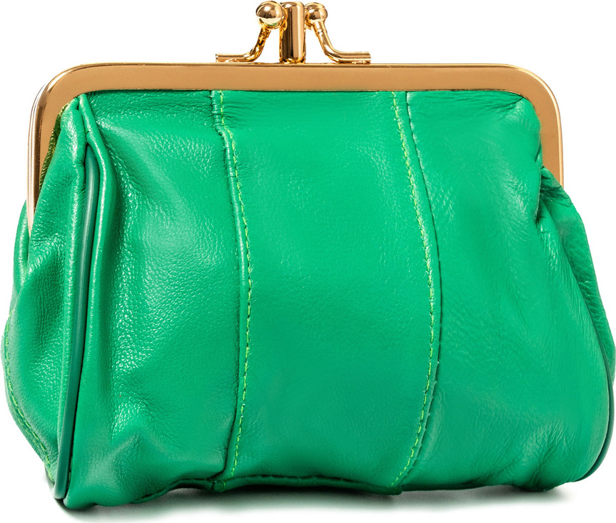 Štýlová zelená kožená peňaženka s retro sponou N085 665 Veľkosť: ONE SIZE