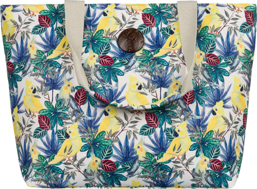 Dámska plážová taška s potlačou papagájov 207-15-0583 Veľkosť: ONE SIZE