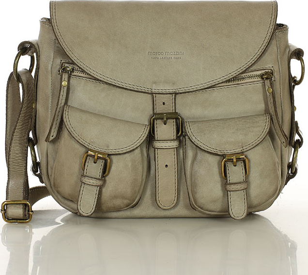 MARCO MAZZINI Dámská kožená brašna - béžová taupe (v149g) Veľkosť: ONE SIZE