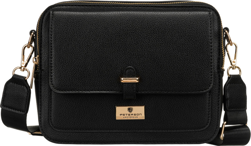 Peterson Černá dámská crossbody kabelka se dvěma popruhy PTN TOR-ALE-21 Veľkosť: ONE SIZE