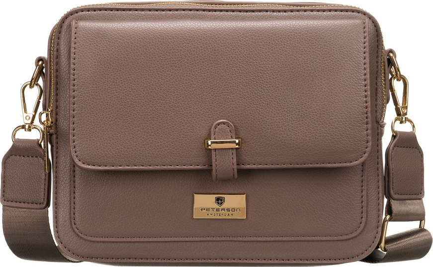 Peterson Hnědá dámská crossbody kabelka se dvěma popruhy PTN TOR-ALE-21 Veľkosť: ONE SIZE