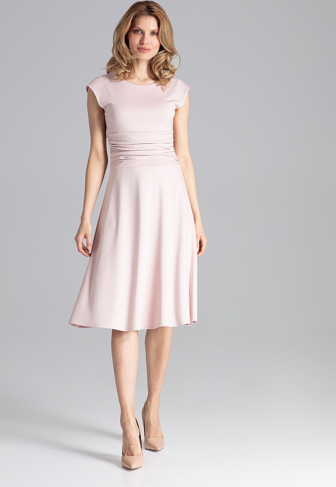 Elegantné ružové šaty M660 Veľkosť: XL