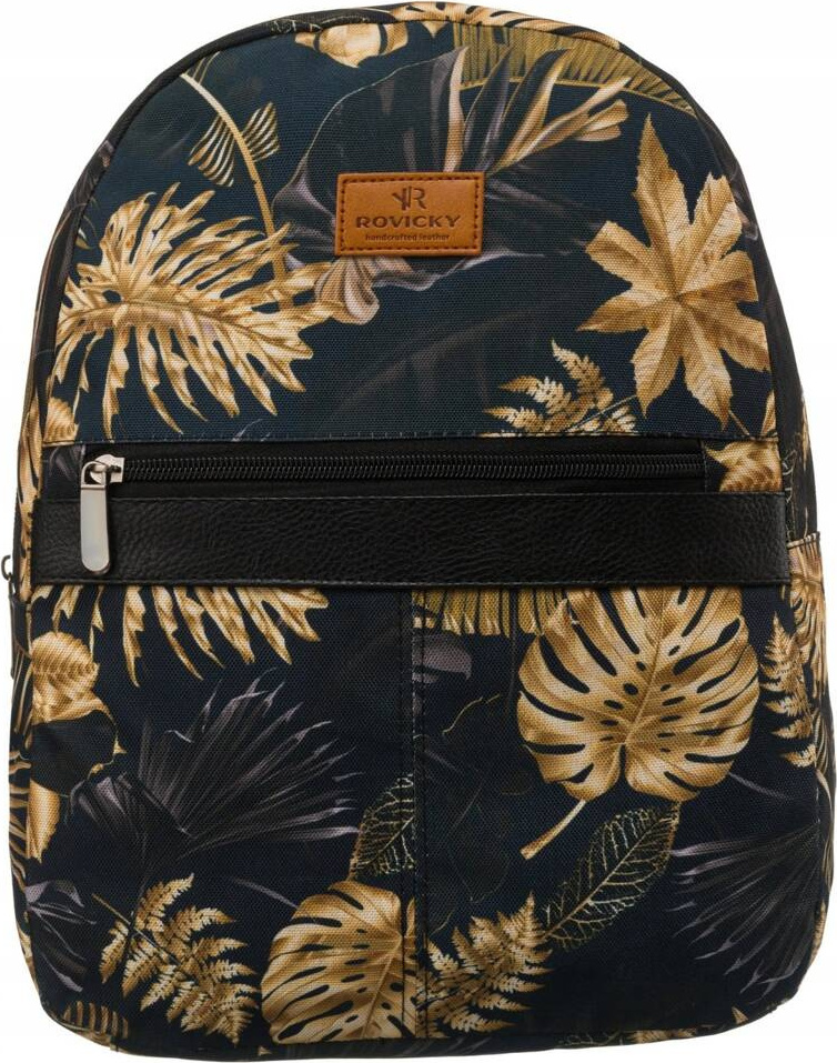 Tmavomodrý mestský batoh so vzorom zlatých listov Rovicky R-PL15601 Veľkosť: ONE SIZE