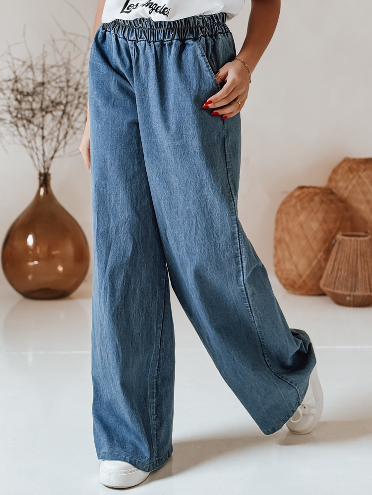 Tmavomodré dámske džínsové nohavice DENIMJOY s elastickým pásom UY2718 Veľkosť: ONE SIZE