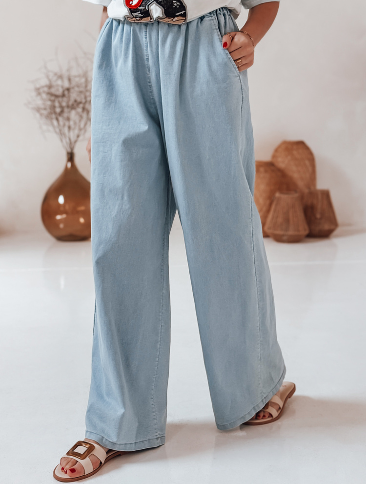 Svetlomodré dámske džínsové nohavice DENIMJOY s elastickým pásom UY2717 Veľkosť: ONE SIZE