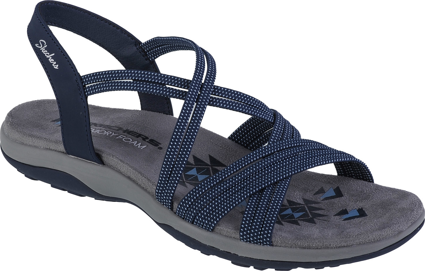 Tmavomodré dámske sandále Skechers Reggae Slim - Turn It Up 163117-NVY Veľkosť: 41