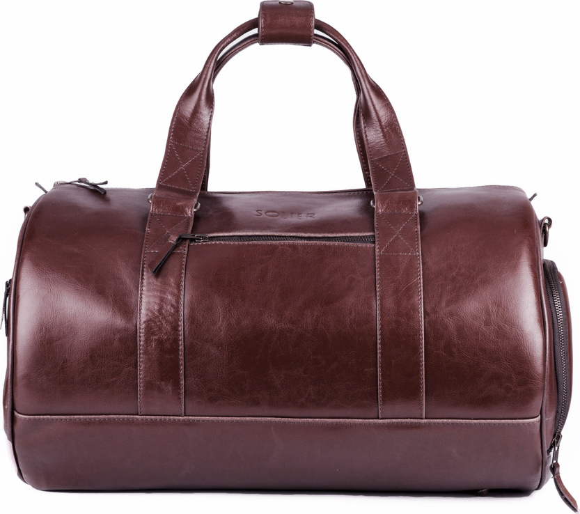 SOLIER Hnedá pánska kožená taška SL16 (SL19 BROWN MAROON) Veľkosť: ONE SIZE