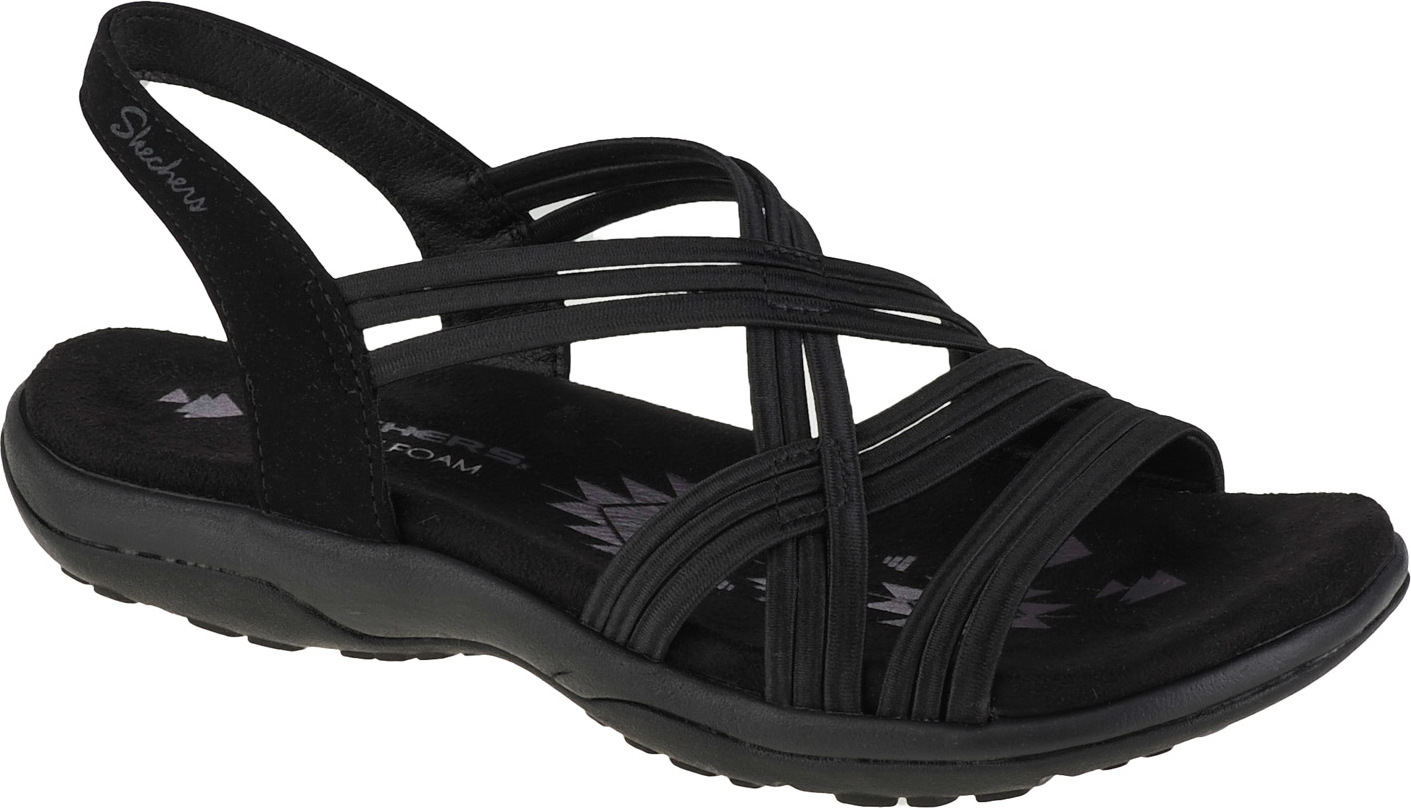 Čierne dámske sandále Skechers Reggae Slim Simply Stretch Sandals 163023-BLK Veľkosť: 41