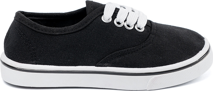 Čierne detské plátené tenisky s bielou podrážkou C1459-24B Veľkosť: 30