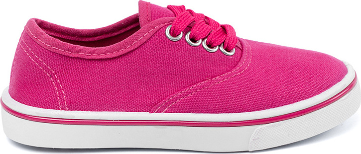 Tmavoružové detské plátené tenisky s bielou podrážkou C1459-24FU Veľkosť: 35