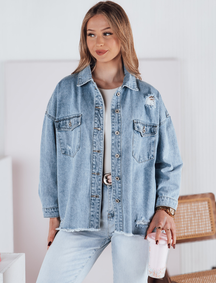 Svetlomodrá dámska oversize džínsová bunda KATAFIT TY4794 Veľkosť: S/M