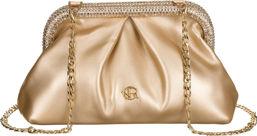 Rovicky Zlatá dámska listová kabelka na retiazke R-XS020 Veľkosť: ONE SIZE