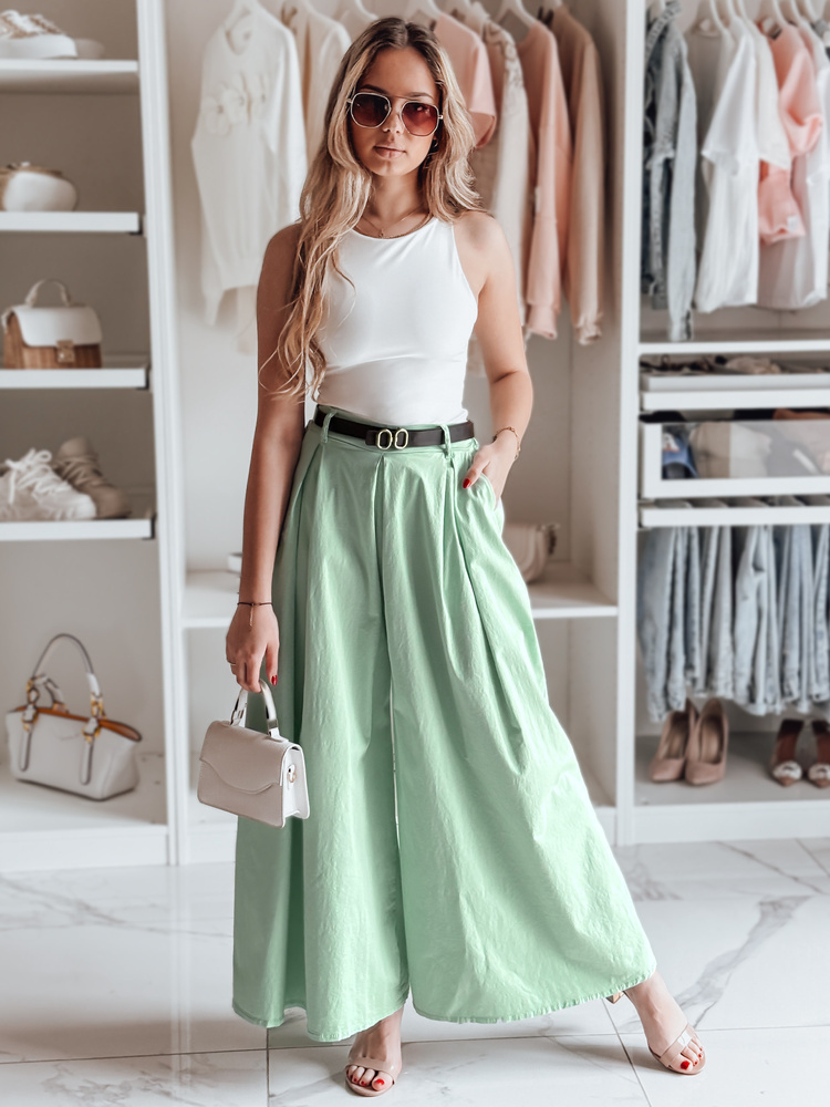 Svetlozelené dámske široké nohavice-sukne FLOWES UY2594 Veľkosť: ONE SIZE