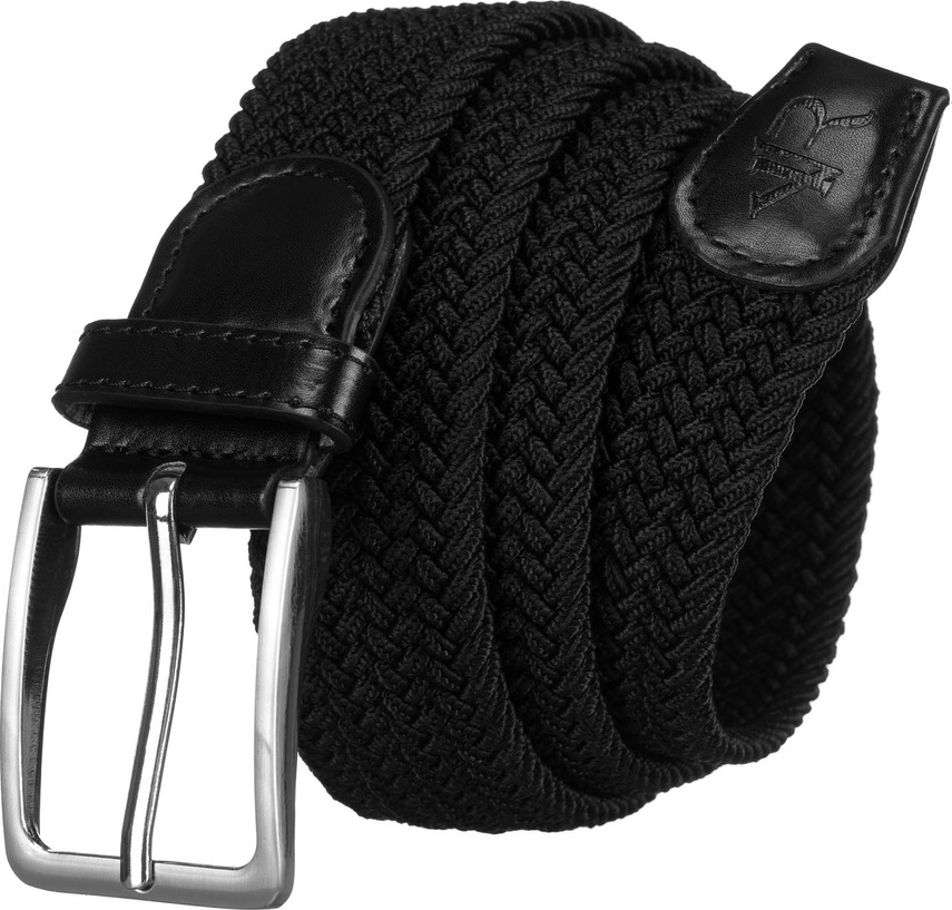 Rovicky Čierny pletený opasok so striebornou sponou R-PAR-PU-115 Veľkosť: ONE SIZE