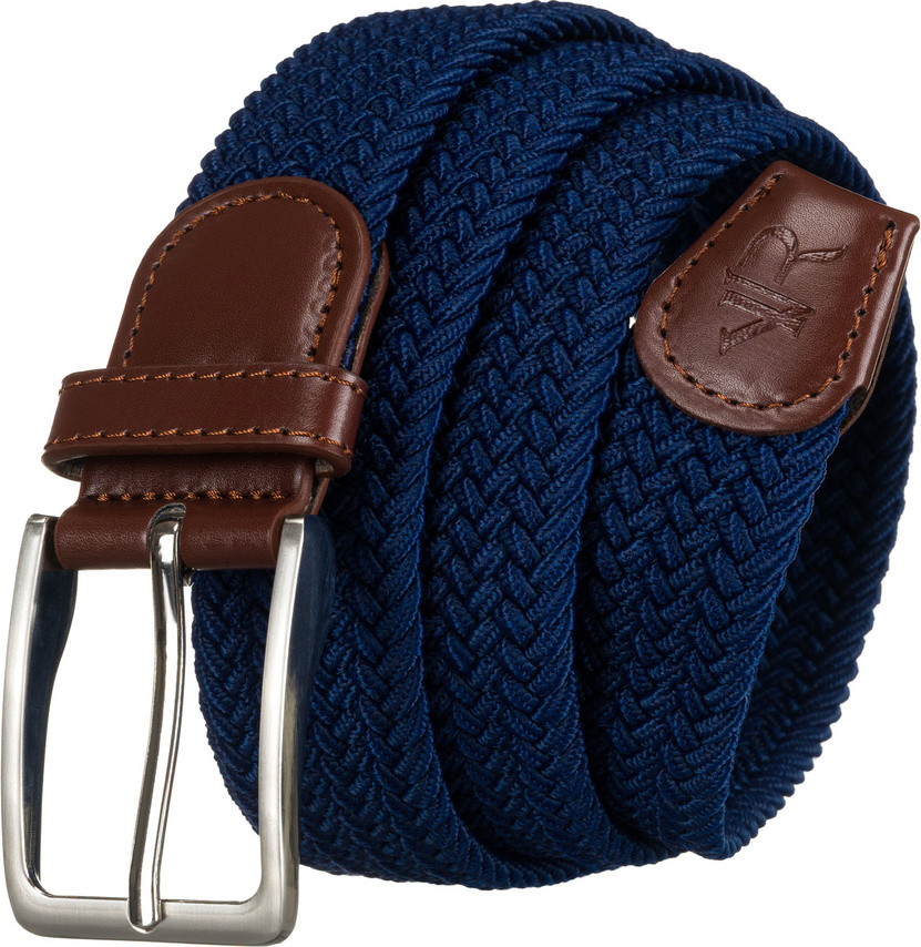 Rovicky Tmavomodrý pletený opasok so striebornou sponou R-PAR-PU-115 Veľkosť: ONE SIZE