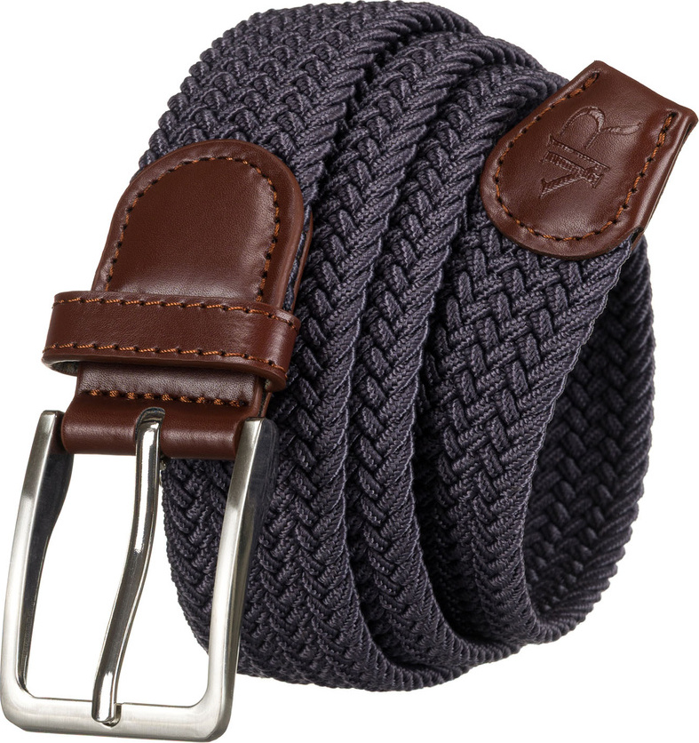 Rovicky Tmavosivý pletený opasok so striebornou sponou R-PAR-PU-115 Veľkosť: ONE SIZE