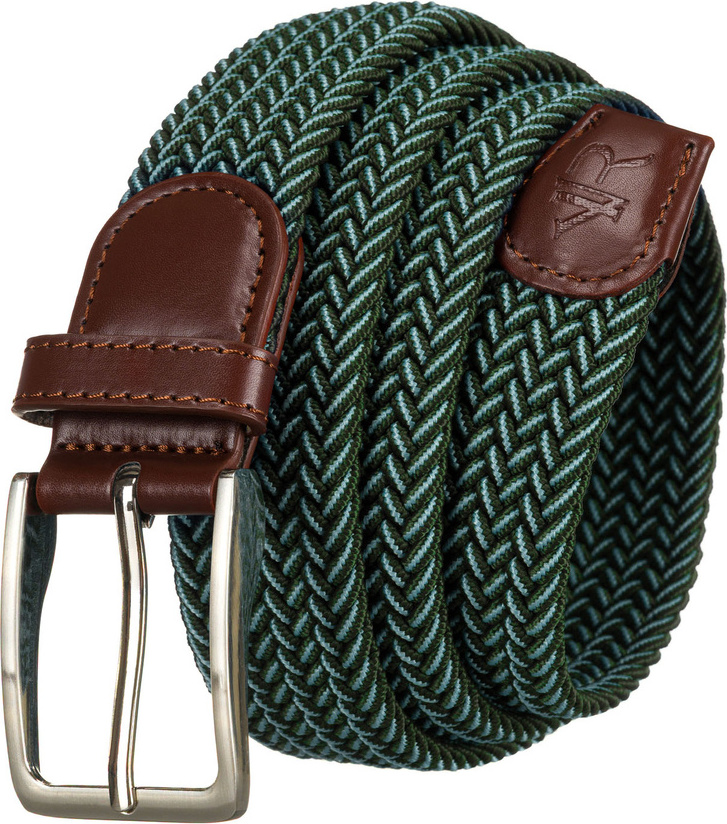 Rovicky Tmavozelený pletený opasok so striebornou sponou R-PAR-PU-115 Veľkosť: ONE SIZE