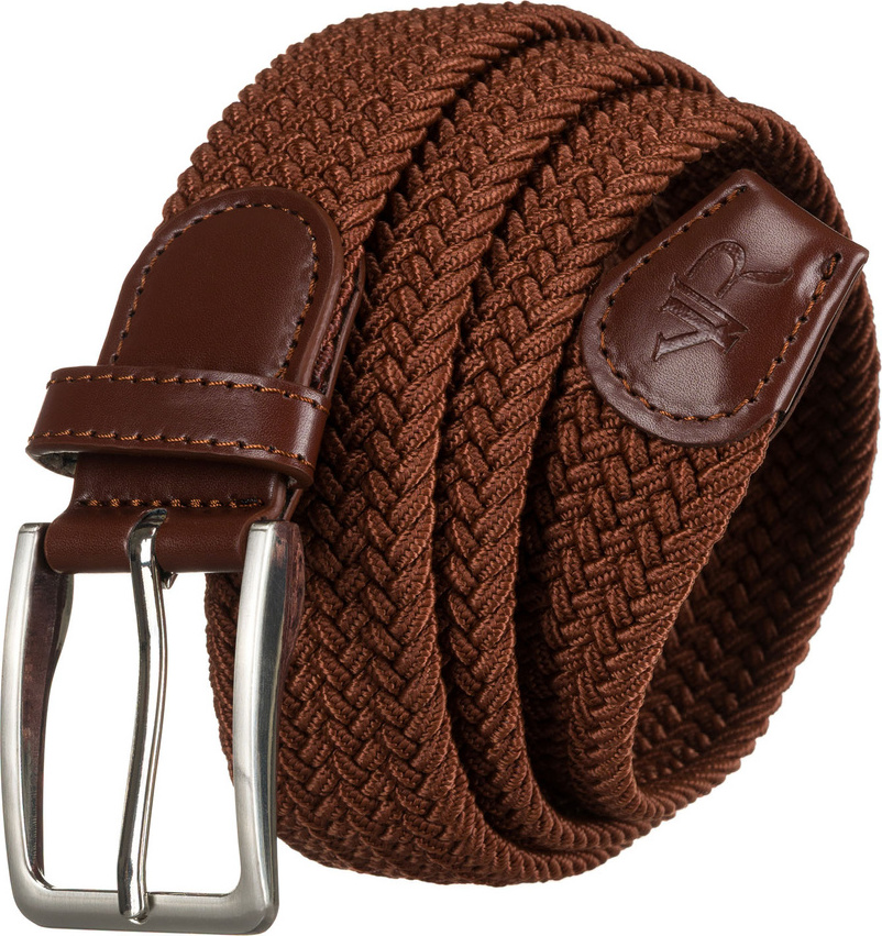 Rovicky Hnedý pletený opasok so striebornou sponou R-PAR-PU-115 Veľkosť: ONE SIZE