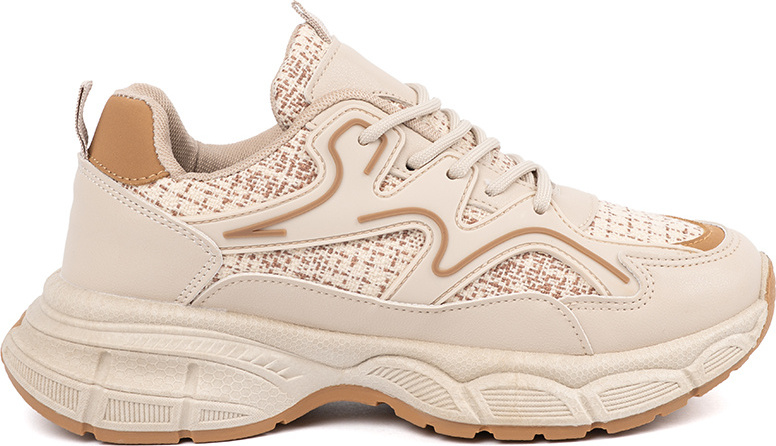 Dámske svetlobéžové sneakersy na platforme 23026BE Veľkosť: 36