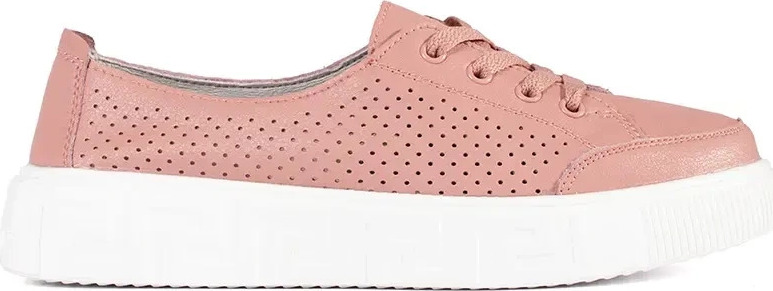 Ružové dámske dierkované kožené tenisky SP017-P Veľkosť: 36