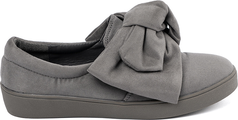 Šedé dámske nazúvacie tenisky s mašľou G157P-G Veľkosť: 39