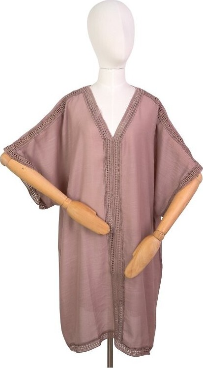 Art Of Polo Dámska plážová tunika v boho štýle Charella 24165 Charella Veľkosť: ONE SIZE, Barva: ružová
