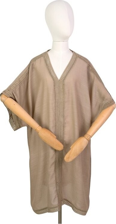 Art Of Polo Dámska plážová tunika v boho štýle Charella 24165 Charella Veľkosť: ONE SIZE, Barva: Béžová