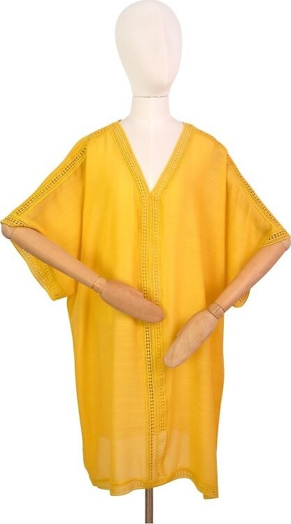 Art Of Polo Dámska plážová tunika v boho štýle Charella 24165 Charella Veľkosť: ONE SIZE, Barva: žltá