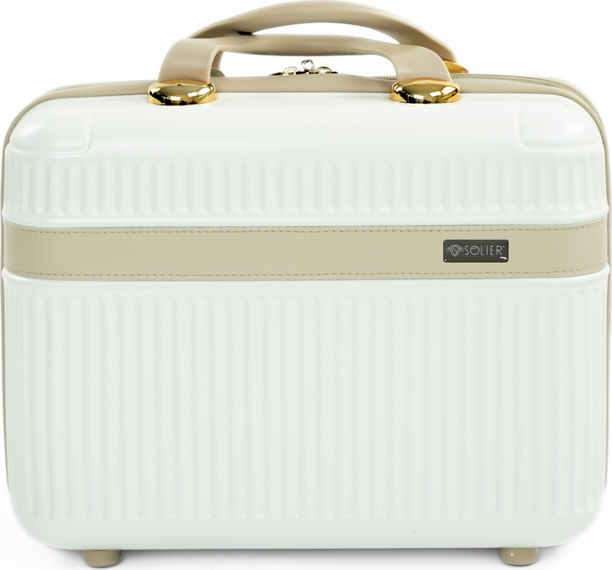 Smotanový malý cestovný kufrík Solier Nokiro NOKIRO STL976 MILK COFFEE14' Veľkosť: Kosmetický kufor