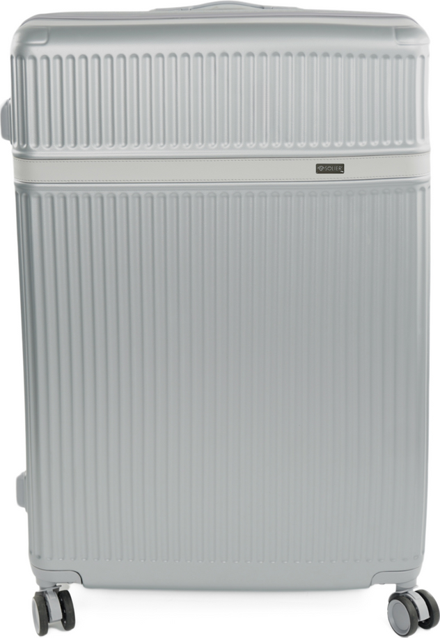 Strieborný veľký pevný cestovný kufor Solier Nokiro XXL NOKIRO STL976 SILVER 32' XXL Veľkosť: XXL