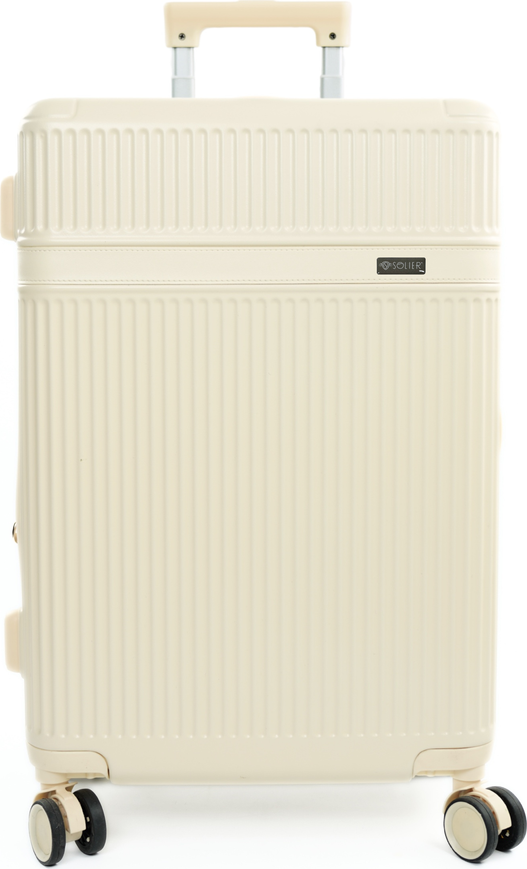 Svetlobéžový stredne veľký pevný cestovný kufor Solier Nokiro NOKIRO STL976 BEIGE 24' M Veľkosť: M