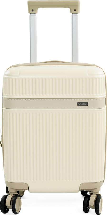 Béžový malý príručný kufor Solier Nokiro NOKIRO STL976 BEIGE COFFEE 16' XS Veľkosť: XS