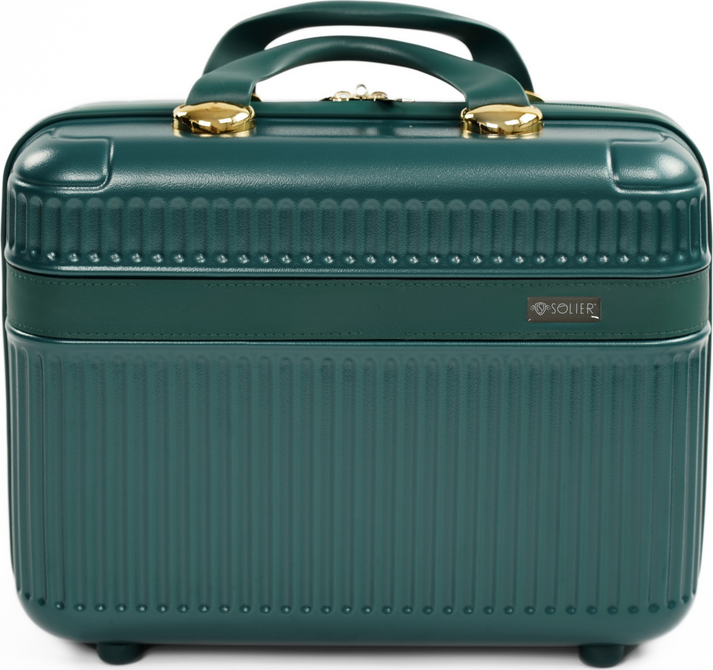 Tmavozelený malý cestovný kufrík Solier Nokiro NOKIRO STL976 GREEN 14' Veľkosť: Kosmetický kufor