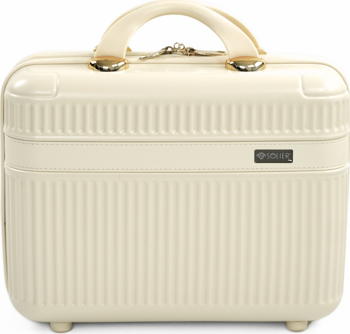 Svetlobéžový malý cestovný kufrík Solier Nokiro NOKIRO STL976 BEIGE 14') Veľkosť: Kosmetický kufor